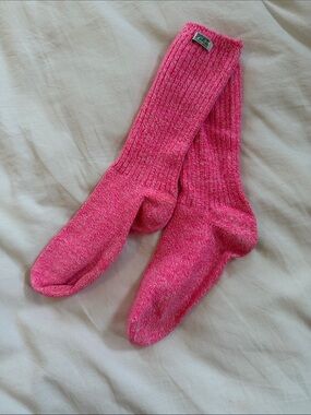 PINK Victoria's Secret Hot Pink Crew Socks